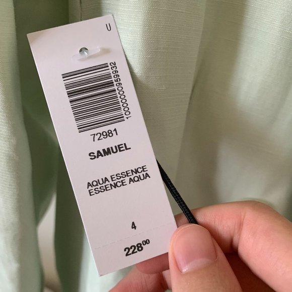 Aritzia Babaton Samuel Linen Blazer, Aqua Essence, Size 4 - Picture 4 of 4